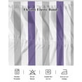 thumbnail image 5 of Purple Grey Striped Wrap Around Bed Skirts for Queen Bed 16" Drop, Bed Skirt with Adjustable Elastic Belt Dust Ruffle Bed Valance for Bedroom Hotel Luxury Minimalist Farmhouse Stripe Bed Frame Cover, 5 of 7