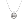 thumbnail image 2 of Delight Jewelry Silvertone Small Megaphone Silver-tone You Mean the World to Me Ring Necklace, 18", 2 of 4