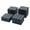 Black stripes, variant on Interlocking Outdoor Floor Mat Set, 44 Pcs Waterproof Patio Floor Mats, Snap Together Plastic Deck Tile Mat for Balcony, Backyard, Porch, Modular Floating Outdoor Flooring Surface (Brown Twill)
