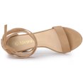 thumbnail image 4 of Sandalias con Cordones Allegra K Gamuza Sintética Tacones Gruesos Desnudo 36, 4 of 6