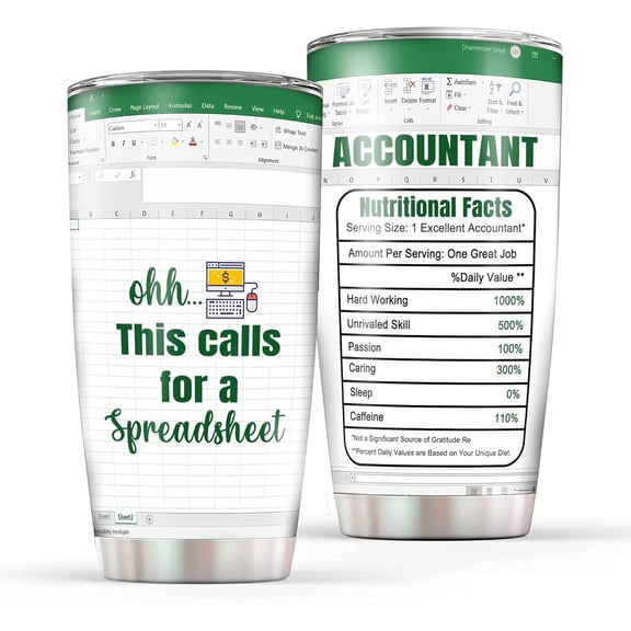 Accountant Gifts Spreadsheet Tumbler, Accountant Gifts for Women Men CPA Coworkers, Ohh This Calls for A Spreadsheet for Boss Tumbler 20oz, Accountant Gifts Coffee Mug for Birthday Christmas