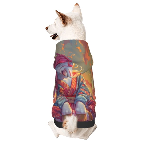 Balery Meditating Cute Horse Sudadera con Capucha para Perros Pequeños – Ropa para Mascotas, Disfraz para Perros y Gatos, Ideal para Fiestas y Cosplay-Large