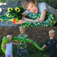 thumbnail image 3 of Muiteiur 98'' Giant Snake Stuffed Animal Green Boa Constrictor Snake Plush Toy, 3 of 9