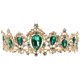 thumbnail image 3 of Tiara de cristal real, corona de boda, tocado, accesorios para el cabello de novia (verde), 3 of 5