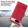 thumbnail image 5 of for Google Pixel 7 Wallet Case, Premium PU Leather Flip Case with Card Slots Kickstand Magnetic Buckle Flip Phone Case Cover for Google Pixel 7 6.3’’ - Red, 5 of 14
