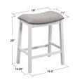 thumbnail image 3 of Bela Upholstered Saddle Stool, White/Light Grey, 3 of 3