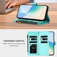 thumbnail image 4 of Compatible Phone Case for OPPO Reno 8 Pro 5G, Premium Leather Zipper Pocket Wallet Phone Case with 9 Card Slots and Removable Wrist Strap, 4 of 5