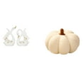 thumbnail image 1 of Estatua de cisne de cerámica, figura de cisne, cojín de calabaza, juguete decorativo, ideal para regalar, dormitorio, sala de estar, estante o mesa., 1 of 8