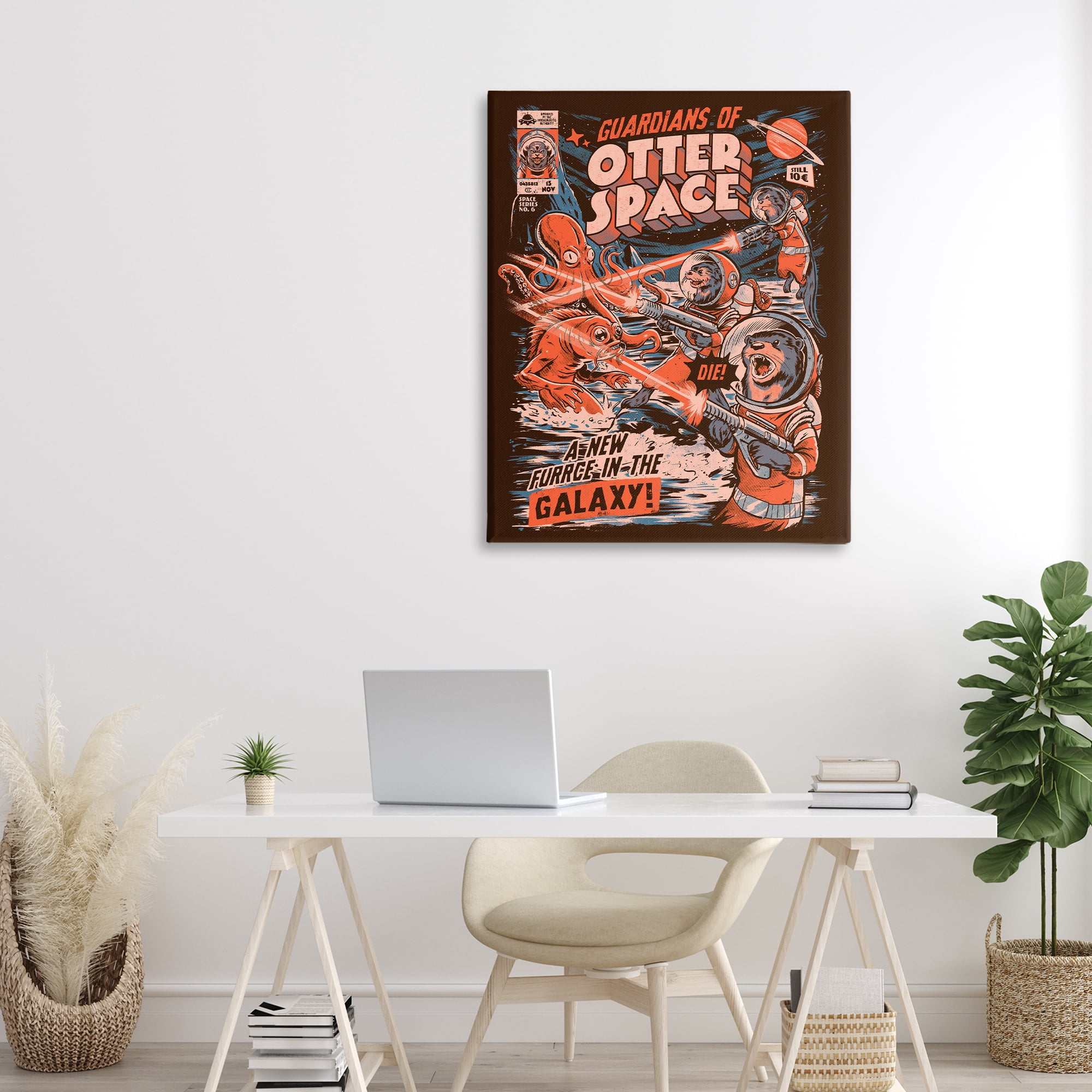 Stupell Industries Guardians Of Otter Space Retro Canvas Wall Art, design by EduEly Designs