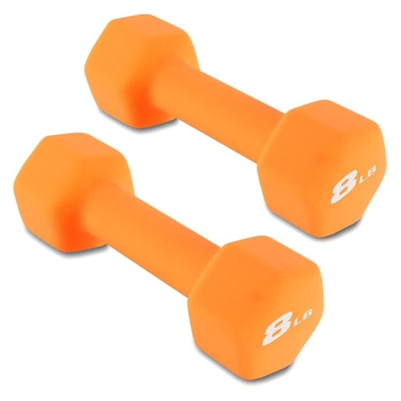 8LB Set of 2 Hex Dumbbells Rubber Coated Cast Iron Hex Black Dumbbell Free Weights for Exercises Neoprene Dumbbell Hand Weights Anti-Slip Anti-roll Hex Shape Colorful 8Lbs Pair