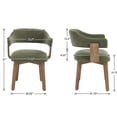 thumbnail image 5 of Guyou Modern Dining Chair Set of 4, Chenille Upholstered Dining Room Armchair with Curved Backrest, Mid-Century Wooden Kitchen Side Chairs for Dining Room Living Room, Green, 5 of 8