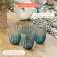 thumbnail image 3 of Beautiful Scallop Glass Water Glasses Set of 4 Cornflower Blue by Drew Barrymore, 3 of 12