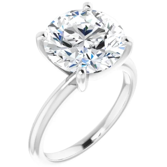 5 Carat Round Lab Grown Diamond Engagement Ring
