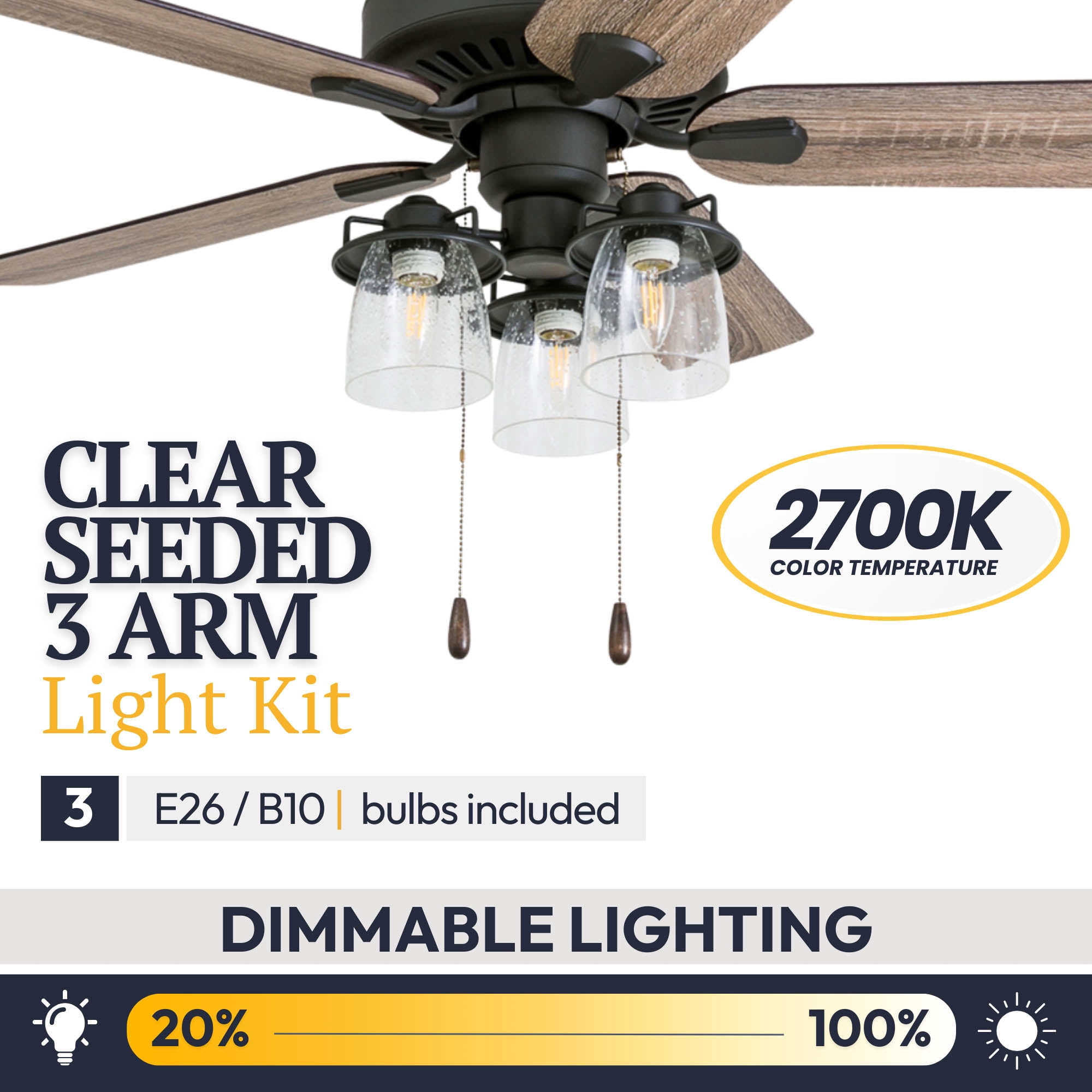 Prominence Home 50585-35 Briarcrest Farmhouse 52-Inch Aged Bronze Indoor Ceiling Fan with 5 Barnwood, Tumbleweed Blades