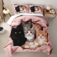 thumbnail image 2 of Manfei Cute Kitten Twin Quilt Set, Pet Animal Twin Coverlet Set, Pink, 2pcs, 1 Bedspread and 1 Pillowcase, 2 of 7