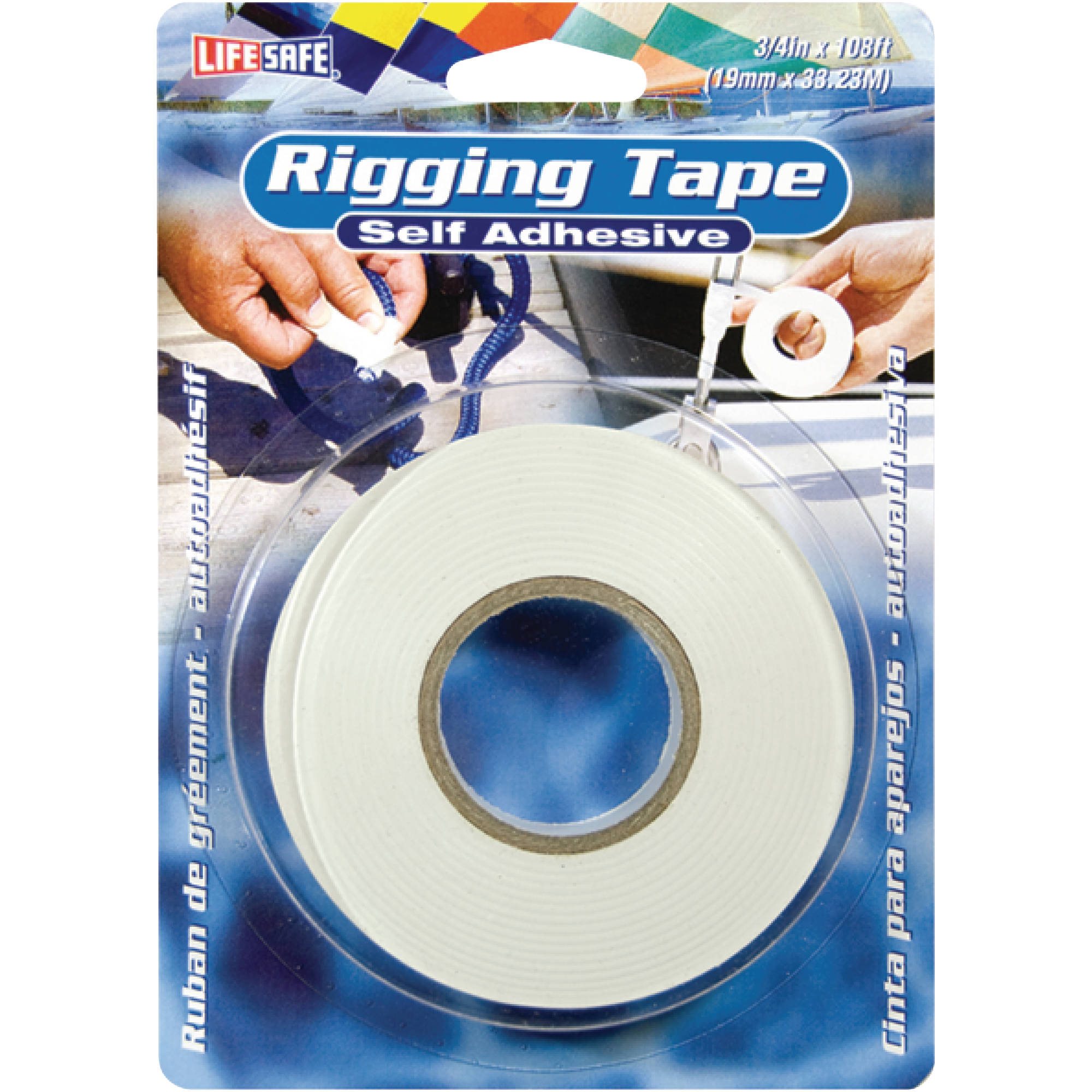 Life Safe Rigging Tape With Adhesive 3/4" x 108' White