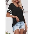 thumbnail image 3 of Casual V Neck Loose Fit Women Summer Short Sleeve Tunic Tops, 3 of 4
