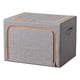 thumbnail image 2 of Clothes Storage Box | Large Fabric Organizer with Transparent Window | Thickened Cationic Material - Tear Proof - Reinforced Handles - Folding Design - Zipper Closure | 50x40x33cm, 2 of 9