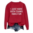 thumbnail image 1 of WEAIXIMIUNG Chandails en Molleton Col Rond Femmes Graphique Plage Noël Oversize Femmes Manches Longues Chandails en Molleton Col Rond Imprimé Lettre Léger Ample Chandails en Molleton Blouse Top, 1 of 5