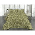 thumbnail image 2 of Ambesonne Autumn Leaves Quilted Coverlet 2 Pcs, Falling Leafy Branch, Twin Size, Apple Green Dark Green, 2 of 4