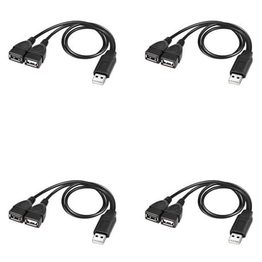 Câble Répartiteur USB 4X, Câble de Chargeur Répartiteur en Y USB 2.0 A Mâle vers Prise USB Femelle