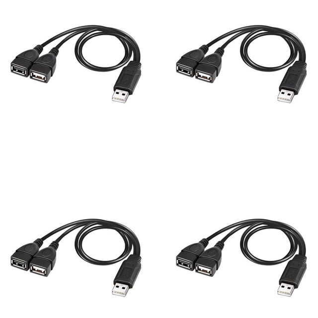 4X Cable Divisor USB, USB 2.0 Una Macho Una Doble USB Hembra Jack Y Cable Divisor del Cargador