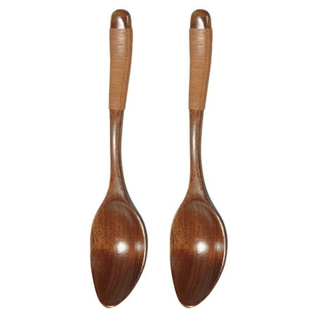 

Spoons 2Pcs Creative Wooden Spoons Household Eating Spoons Long Handle Scoops