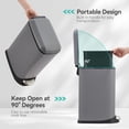 thumbnail image 4 of Roromall Heavy Duty Stainless Steel Commercial Kitchen Step Trash Can, Hands-Free Fingerprint-Resistant Soft Close Lid Trashcan, 4 of 8