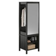 Ameriwood Home Wimberly Wardrobe with Mirror, Black Oak