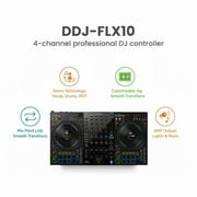Pioneer DDJ-FLX4 2-Channel DJ Controller - Black Bundle with Case, TRS to RCA Breakout Cable, and Austin Bazaar Polishing Cloth