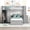 Gray, variant on Gray Twin Size Loft Bed with Independent Bed, Built-in Shelves, Workstation and Storage Wardrobe