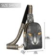 thumbnail image 2 of Stylish Leather Crossbody Bag 8.46x5.9x2.16In Easy To Carry Multi-Purpose Travel Hiking Shopping Fashion Bag Black Yellow Eyes Cat, 2 of 7