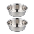thumbnail image 1 of Cuencos para perros de acero inoxidable (paquete de 2) | Parte inferior de goma antideslizante y diseño antiderrames. para mascotas grandes MFZFUKR CPB-DE-SSW2099-2, 1 of 5