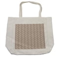thumbnail image 1 of Abstract Shopping Bag, Circular Shapes Retro Look Earthy Tones Illustration Flower Inspired, Eco-Friendly Reusable Bag for Groceries Beach and More, 15.5" X 14.5", Cream, by Ambesonne, 1 of 2
