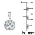 thumbnail image 3 of Precious Stars 14K White Gold Ladies 8-mm Cushion-cut Cubic Zirconia Halo Pendant with 16" Chain Necklace, 3 of 6