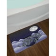 thumbnail image 2 of Northwoods Bath Mat, Snowfall at Midnight Spruce Pine Trees Among the Hills Dark Forest, Plush Bathroom Decor Mat with Non Slip Backing, 29.5" X 17.5", Indigo Lilac Pale Grey, by Ambesonne, 2 of 2