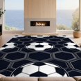 thumbnail image 2 of Design&I 8'x10' Washable Area Rug Sleek Flatweave Pet Friendly Shaped Beast Football Themed Geometric Panel Layout Footboard for King Size Bedroom, Under Bed, 2 of 7
