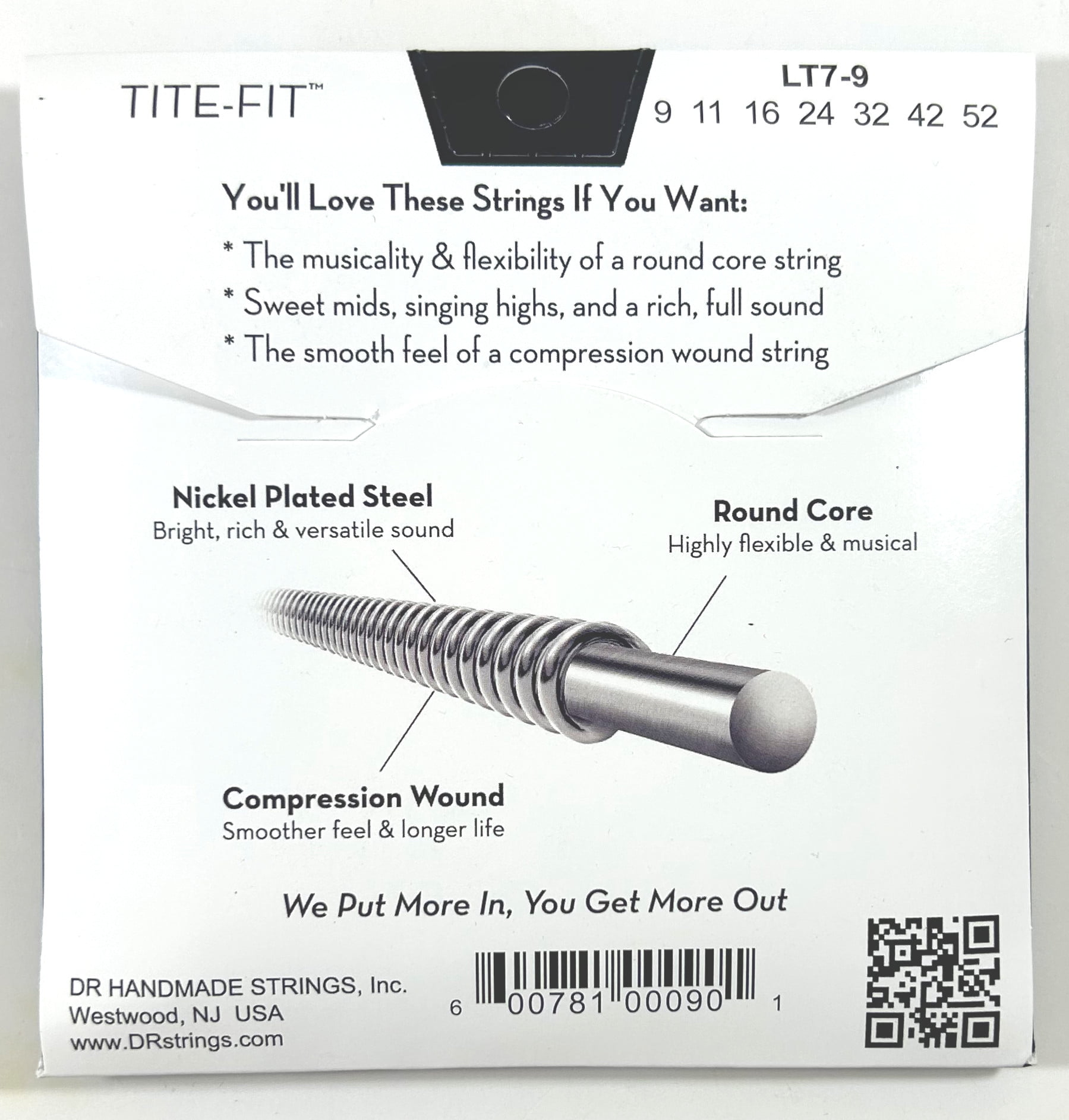 DR Guitar Strings 7-String 5 Sets Electric Tite-Fit 09-52 Lite Handmade USA