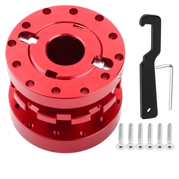 Kit de adaptador espaciador de extensión de carreras para cubo de volante de coche ajustable de 40 mm a 70 mm (rojo) Jadeshay A