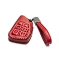 thumbnail image 2 of Vitodeco Leather Smart Key Fob Case Cover Protector Compatible with Chevrolet Silverado, Colorado, Suburban, Tahoe, Blazer, Equinox, Traverse - 5-Button, Red, 2 of 6