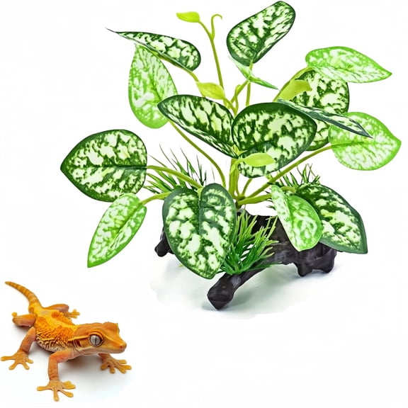 Reptile Artificial Plants, Terrarium Decorations, Amphibian Habitat Hideout, Rainforest Ground Plant
