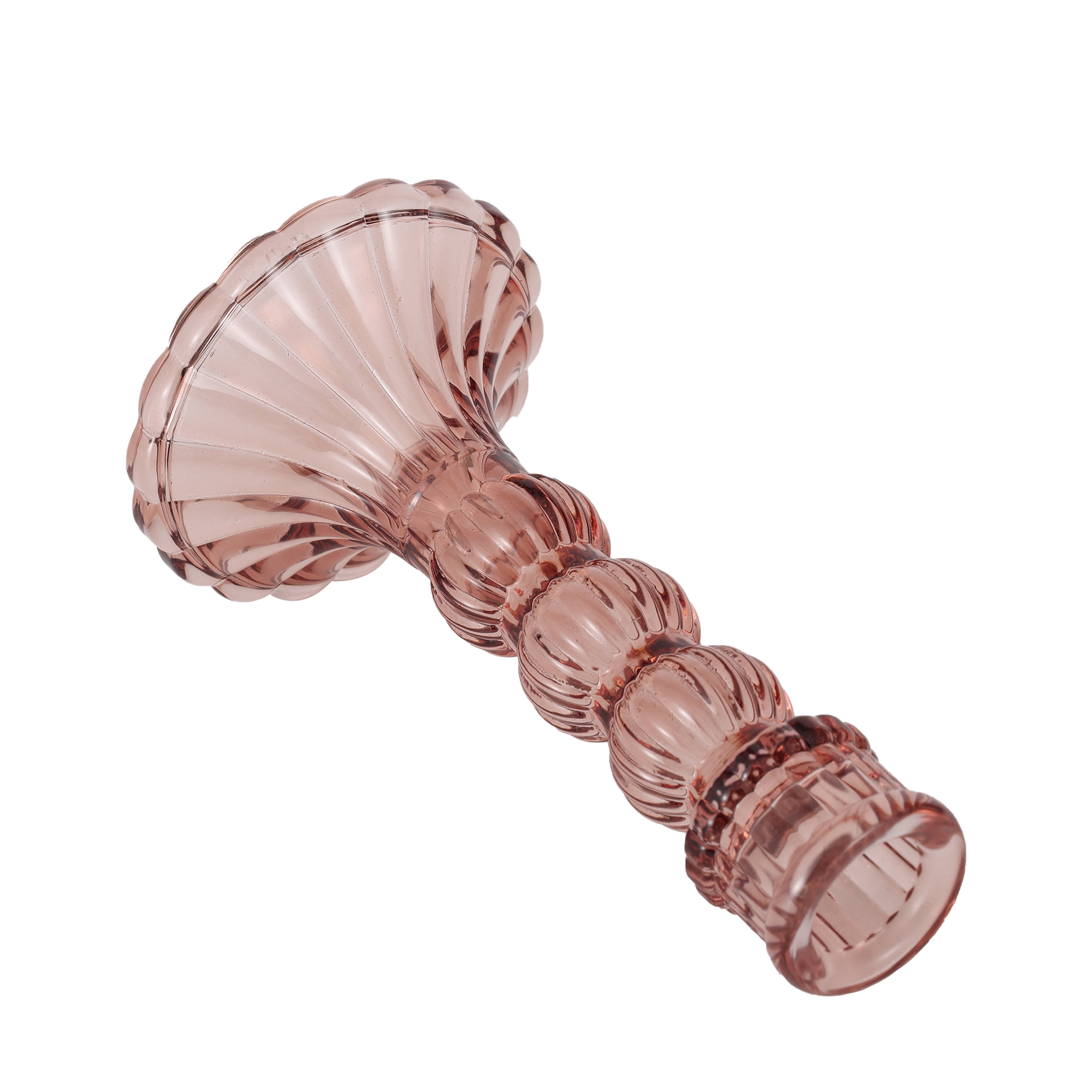 Home Decor Collection Sterling & Noble Home Translucent Pink Glass Tabletop Taper Candle Holder, Large