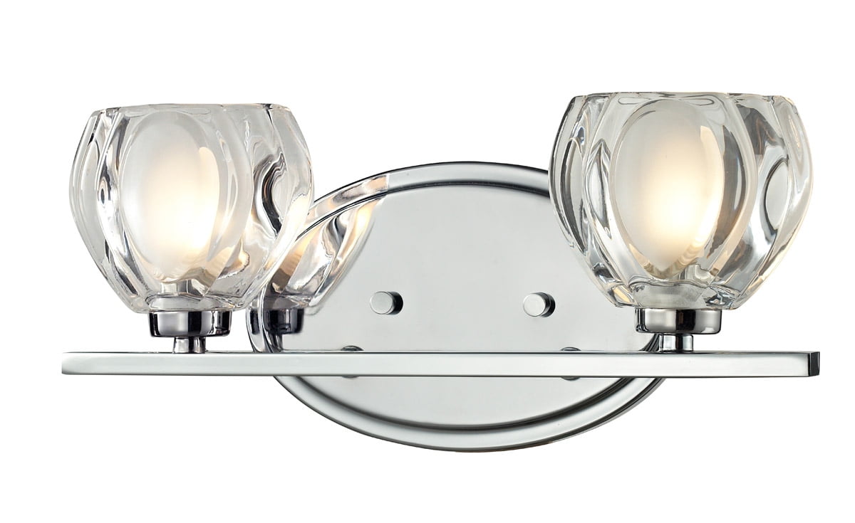 Bathroom Vanity 2 Light With Chrome Finish Steel Material LEDG9 Bulb