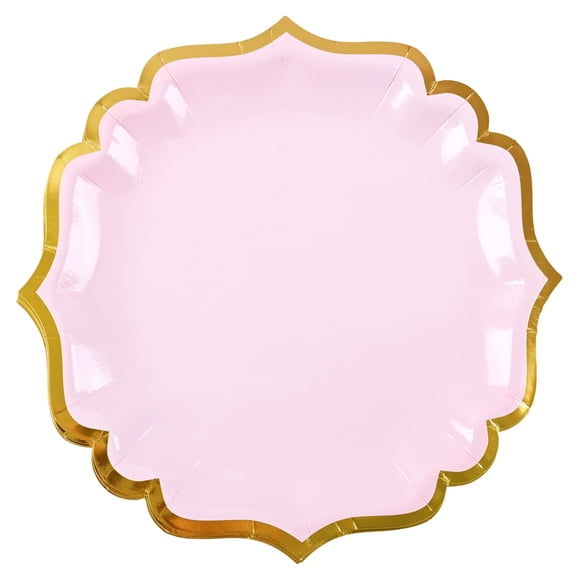 Platos Prichos París Rosa de Cartón 6 Piezas por Empaque