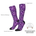 thumbnail image 4 of Gaeub Purple Snowflakes Printed Design Socks Stretchy High Tube Socks for Men Women Teens , Softball Soccer Socks for Hiking, Sport, 4 of 6