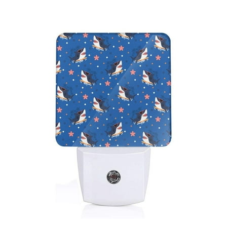 

Sigee Party Shark Cute for Night Lights Plug into Wall Dusk to Dawn Sensor Warm White Led Night Light 0.5W for Kid Hallway