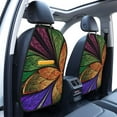 thumbnail image 3 of Fuzoiu Multicolored Beautiful Flower1 Print 2 Pack Kick Mat Back Seat Protector With 3 Storage Pockets, Universal Car Seat Back Organizer For Kids Pets, Waterproof Backseat Protector For Most Car, 3 of 8
