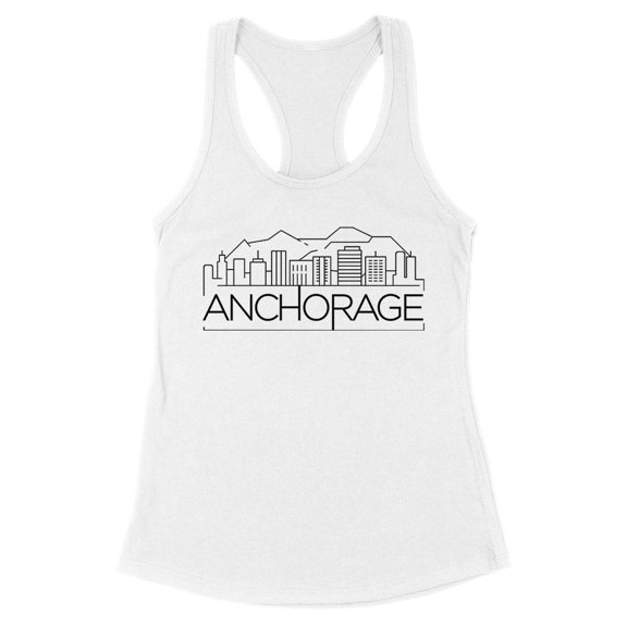 Skyline Anchorage Tank Top Fitted Racerback Women's Large White