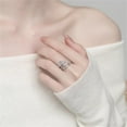 thumbnail image 2 of Minimalist CZ Cross Faith Open Band Rings for Women Silver Gold-Toned Adjustable Stacking Sword Cubic Zirconia Wrap Finger Rings Expandable Comfort Fit Simple Crystal Halloween Jewelry, 2 of 11