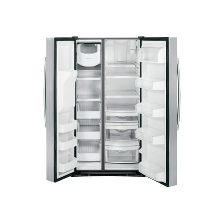 GE - Profile Series 28.4 Cu. Ft. Side-by-Side Refrigerator with Thru-the-Door Ice and Water - Stainless steel